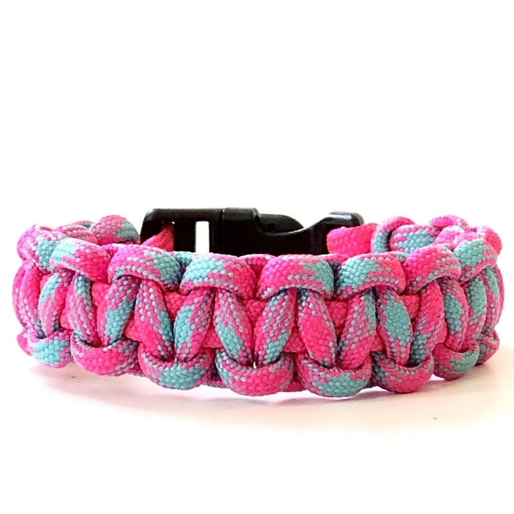 PARACORD SURVIVAL BRACELET in Pink & Blue